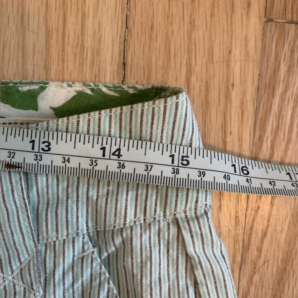 Women’s Boden Pinstripe Wide Leg Trousers Green Gray‎ Office Size 12R Preppy - Picture 10 of 12
